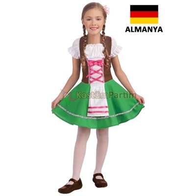 Alman Kıyafeti Kız Çocuk KostümüÜlke KostümleriKostümPartim ★ Alman Kıyafeti Kız Çocuk Kostümü / Ülke Kostümleri