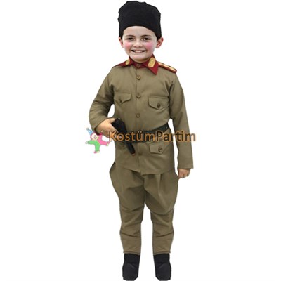 Atatürk Kostümü Komutan Çocuk Çanakkale Savaşı Asker Kıyafeti