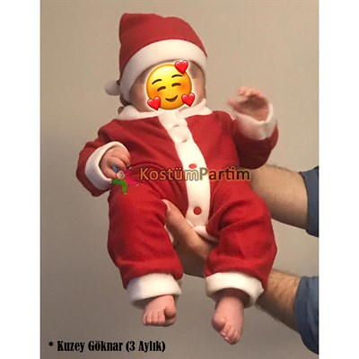 Bebekler için Noel Baba Tulumu 3-6-9 Aylık