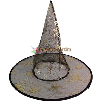 Cadı Şapkası Örümcek ağ desenli Gümüş