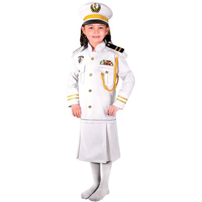 Denizci Kaptan Kız Kostümü Çocuk
