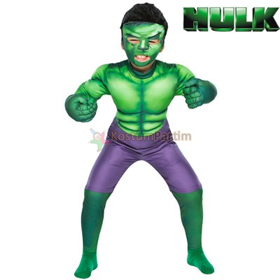 Hulk Kostümü Yeşil Dev Kaslı Hulk Kıyafeti LüxKarakter Kostümleri