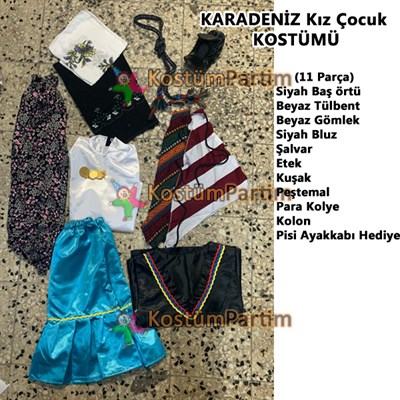 Karadeniz Yöresel Kız Çocuk KostümüYöresel Kostümler ve Folklör
