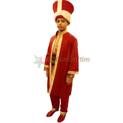 Mehteran Kıyafeti Kırmızı Erkek ÇocukYöresel Kostümler ve Folklör