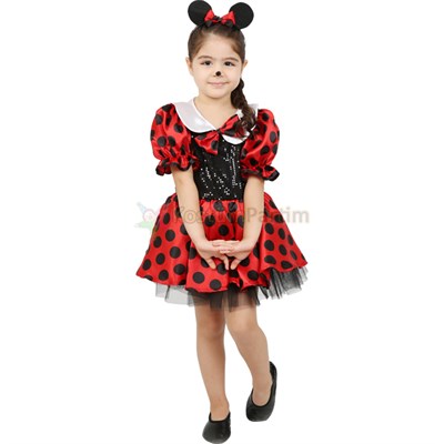 Minnie Mouse Kostümü Çocuk Kırmızı