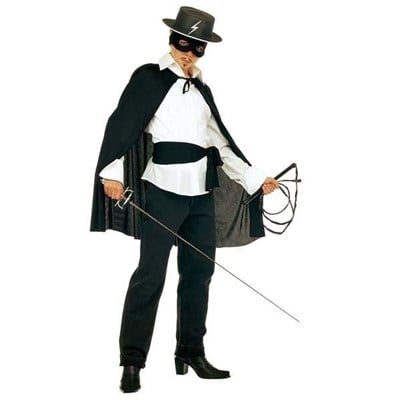 Zorro Aksesuar Seti Pelerin, Maske, Şapka